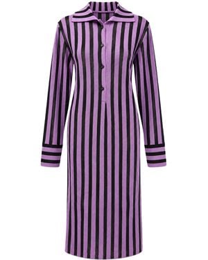 Akep Pyjama Jurk Mini Polo - Paars