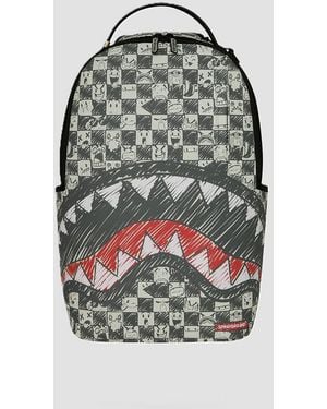 Sprayground Backpack With Graphic Checkered - Gray