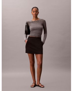 Calvin Klein Jersey Miniskirt - Brown