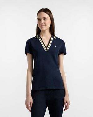 Harmont & Blaine Polo With Neckline - Blue