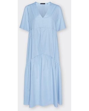 Elena Miro Dress With Volants - Blue