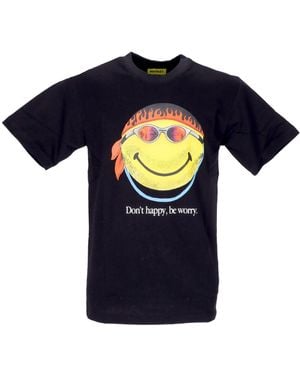 Market Don'T Happy Be Worry Tee X Smiley Noir T-Shirt Homme - Bleu