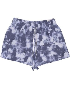 Nike Korte Trainingsbroek Sportkleding Jersey Wave Dye Shorts Gridiron/Diffuus Blauw