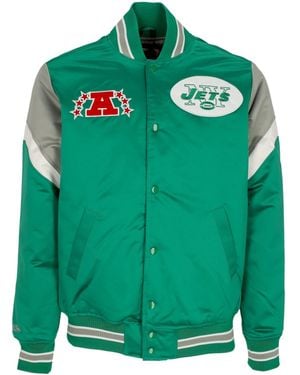 Mitchell & Ness Bomber Jacket Nfl Heavyweight Satin Jacket Neyjet - Green