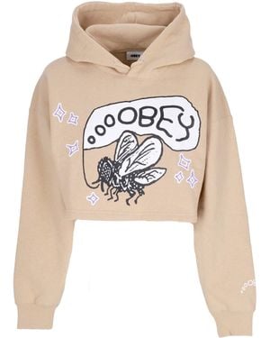 Obey Kylo Baby Hood Matching Sets Cropped Hoodie - Natural