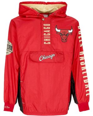 Mitchell & Ness Removable Windbreaker Nba Team Og 2.0 Anorak Windbreaker Vintage Chibul Logo - Red