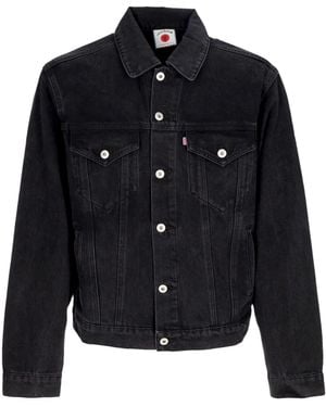 ICECREAM Jeans Running Jacket Dog Denim Trucker Jacket - Black