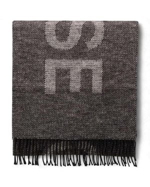 Borbonese Mujer Logo Scarf - Negro