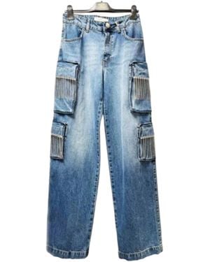 Trash and Luxury Jeans Cargo With Applications - Blue