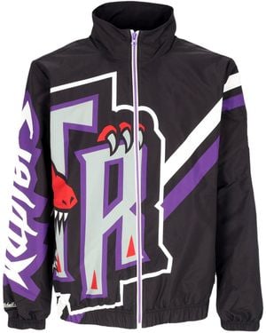 Mitchell &amp; Ness Windbreaker Nba Exploded Logo Warm Up Jacket Hardwood Classics Torrap - Blue
