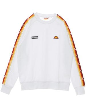 Ellesse Sudadera De Hombre Ligera Con Cuello Redondo Y Cuello Redondo Blanco Optico