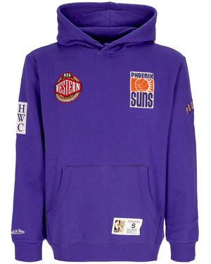 Mitchell &amp; Ness Sudadera Con Capucha Para Hombre Nba Hometown Fleece Hoodie Phosun Morado - Azul