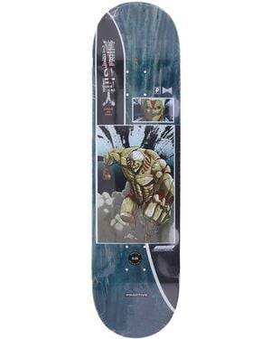 Primitive Skateboarding Neal Armored Deck X Attack On Titan Herren-Skateboard-Deck - Blau