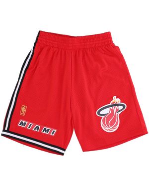 Mitchell &amp; Ness Basketball Shorts Nba Swingman Shorts Hardwood Classics Miahea - Red