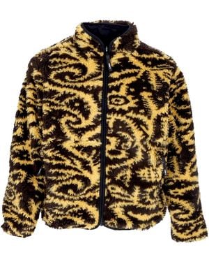 Obey Teddy Bear Aiden Sherpa Jacket Reversible - Yellow