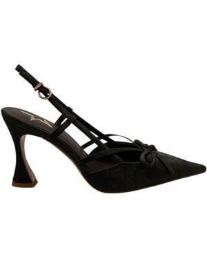 Marc Ellis Slingback Velvet With Bow - Black