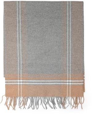 TESSITURA DI NOVARA Seide Schal Cashmere Effekt - Grau