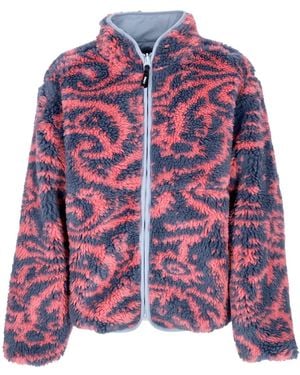 Obey Teddy Bear Aiden Sherpa Jacket Reversible - Purple