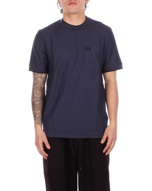 Fred Perry T-Shirt M2395 738 Fp Pocket Detail Pique T-Shirt Aviation - Blue