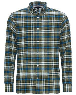 Tommy Hilfiger Shirts Mw0Mw32890 Geborsteld Tartan 0N1 Putting/Multi - Groen