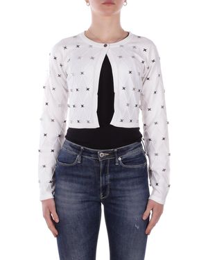 John Richmond John Richmond Vrouw Breien Uwp26088Cdjg Wit Vest Gewas Faraka Wit - Blauw