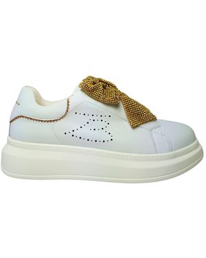 Tosca Blu Shoes Aloe Sneakers With Golden Bow Application - White