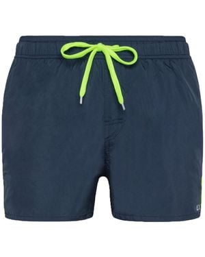 SUN68 BEACH Swim Pant Water Print 07 H19104 - Blue