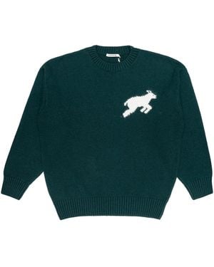 Thinking Mu Sweater Oveja Bolt Knitted - Green