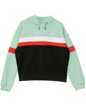 Fila Ella Cropped Lightweight Hooded Sweatshirt - Green