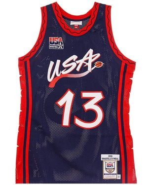 Mitchell &amp; Ness Herren-Basketball-Tanktop Nba Authentic Jersey Hardwood Classics Nr. 13 Shaquille O'Neal 1996 Team Usa - Rot