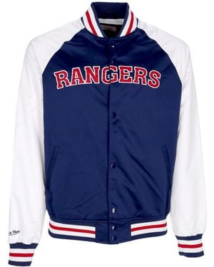 Mitchell & Ness Bomber Jacket Nhl Primetime Lw Satin Jacket Neyran - Blue