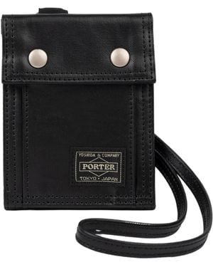 PORTER-YOSHIDA &amp; CO Free Style Wallet With Shoulder Strap - Black