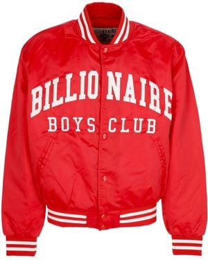 BBCICECREAM Bomber Jacket College Satin Bomber Jacket - Red