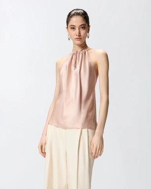 Pinko Top Satin Carrot Ss26 - Natural
