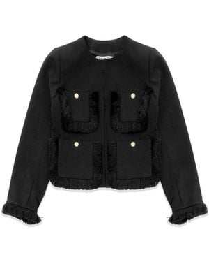 Essentiel Antwerp Kinetic Fringed Jacket - Black