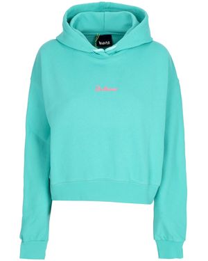 DISCLAIMER Lightweight Hoodie W Logo Crop Hoodie - Blue