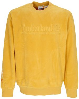 Timberland Sudadera De Hombre Con Logo Lineal Y Cuello Redondo Amarillo Mineral