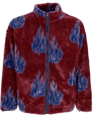 Huf Flamin Zip Sherpa Fleece Bear - Red
