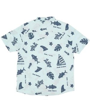 Salty Crew Camisa De Manga Corta Para Hombre Twisted Tides Woven Shirt - Azul