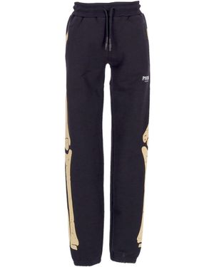 Phobia Pantalones De Chandal Ligeros Hombre Pantalones Con Estampado De Esqueleto Negro - Azul