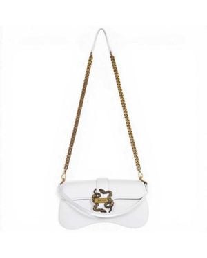 Just Cavalli Iconic Snakes Shoulder Bag - White