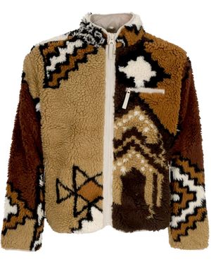 Obey Bear Moroccan Rug Sherpa Jacket - Brown