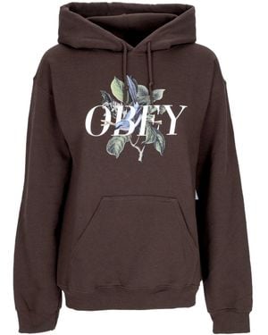 Obey Sudadera Con Capucha Para Mujer Bird Old School Sudadera Con Capucha Chocolate Oscuro - Marrón