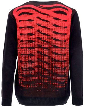 Propaganda Herren-Jacquard-Pullover Schwarz/Rot