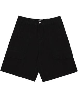 Arte' Trousers Corto Canvas Cargo Shorts - Negro