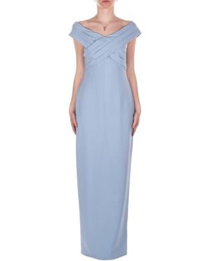 Ralph Lauren Dress 253936391 008 Irene Long Sleeve Gown - Blue