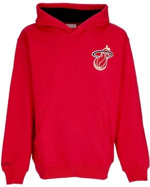 Mitchell & Ness Hoodie Nba Premium Fleece Vintage Logo Hoodie Dwyane Wade Miahea - Red