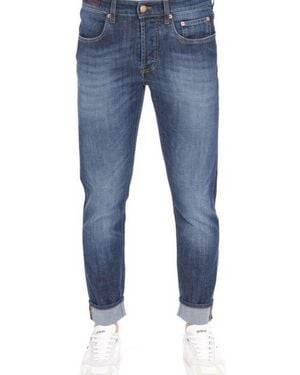 Siviglia 5 Poches Skinny Lavage Moyen Avec Decoloration Barchi/D0044 Qb - Bleu