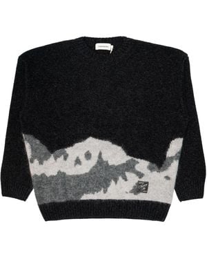 Thinking Mu Sweater Anthracite Bolita Knitted - Black