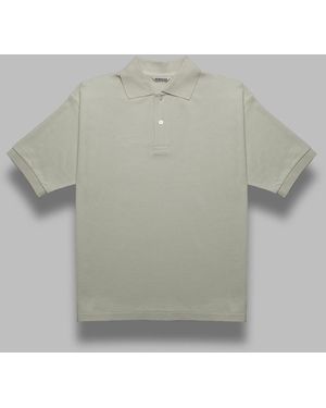 AURALEE Pima Cotton Heavy Pique Polo - Gray